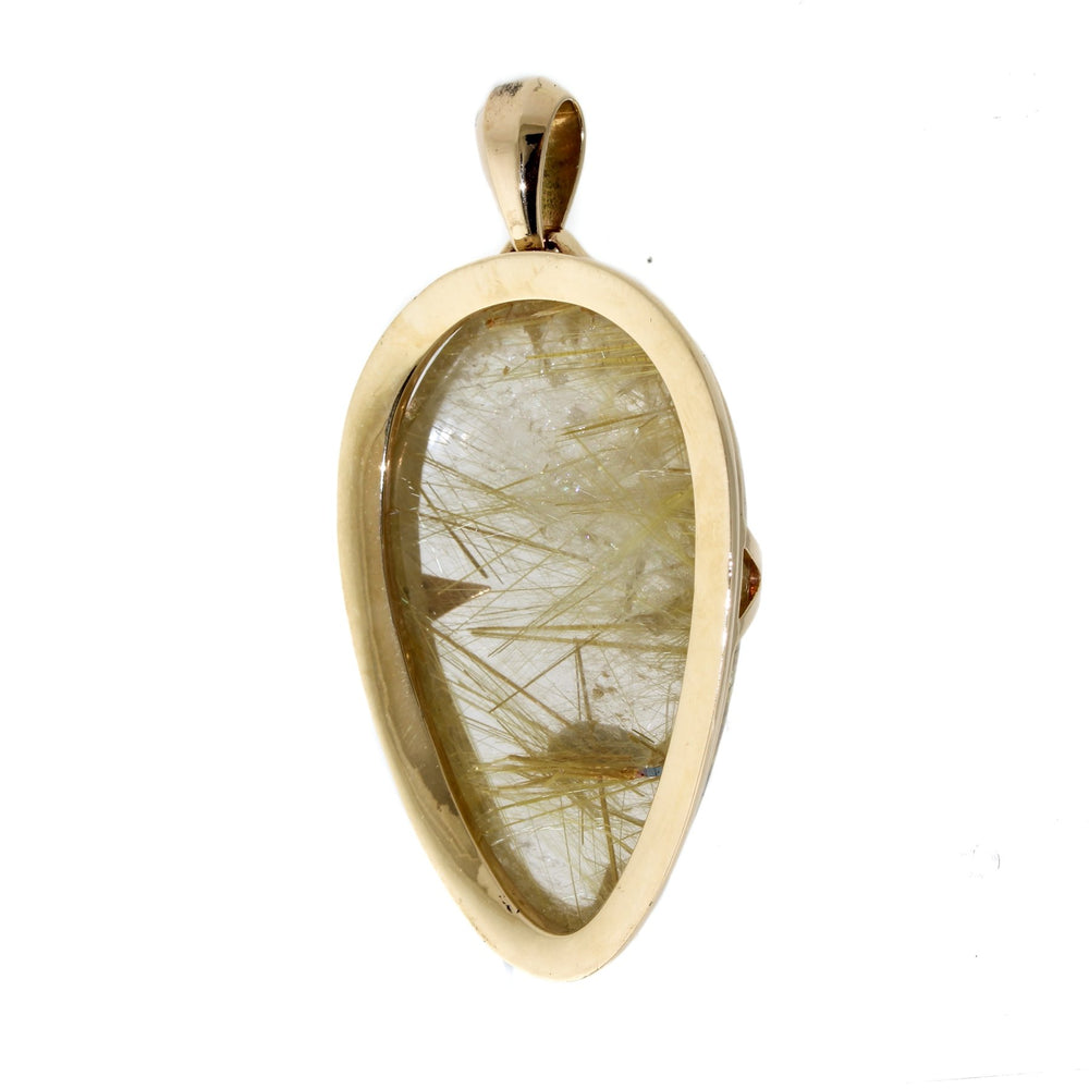 
                      
                        Claw Bezel Rutilated Quartz Pendant in Gold - Kingdom Jewelry
                      
                    