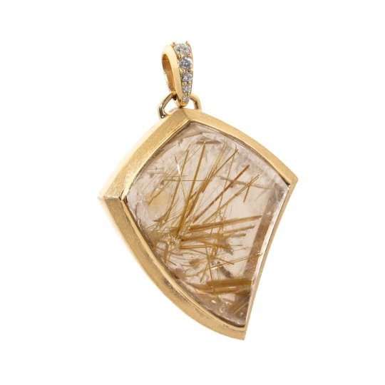 
                      
                        Claw Rutilated Quartz Pendant in 14 K - Kingdom Jewelry
                      
                    