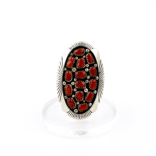 Cluster Red Coral Ring - Kingdom Jewelry