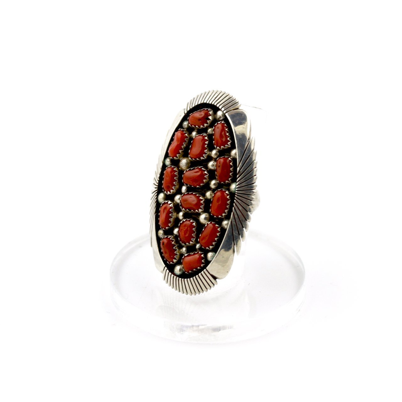 Cluster Red Coral Ring - Kingdom Jewelry