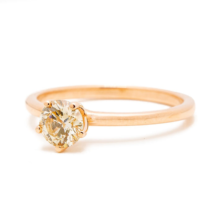 Cognac Diamond Engagement Ring - Kingdom Jewelry