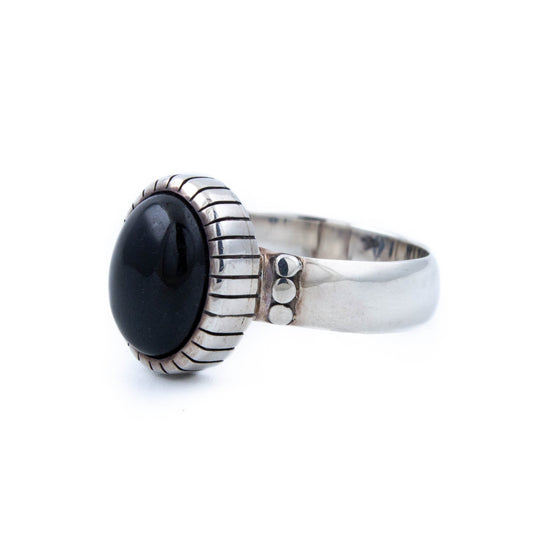 Contemporary Black Jade Ring - Kingdom Jewelry
