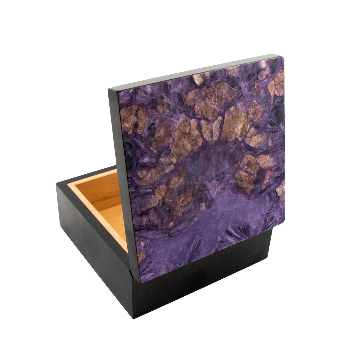 Contemporary Charoite Mineral Box - Kingdom Jewelry
