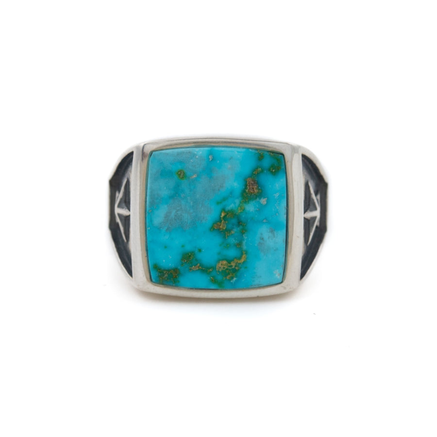 Contemporary Sonoran Gold Turquoise Ring - Kingdom Jewelry