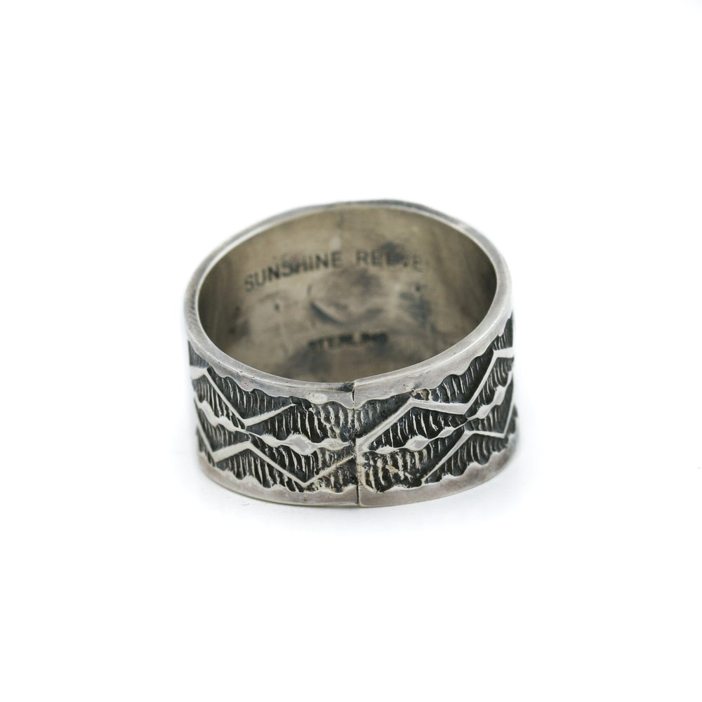 
                      
                        Contemporary Stamped Silver Navajo Ring - Kingdom Jewelry
                      
                    