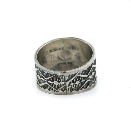 Contemporary Stamped Silver Navajo Ring - Kingdom Jewelry