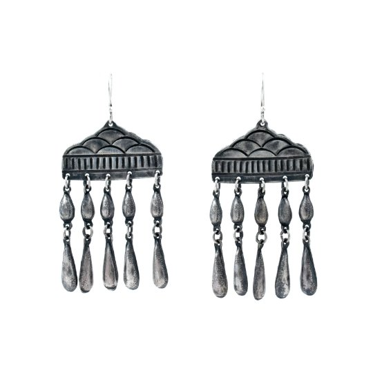 Load image into Gallery viewer, Contemporary Sterling Silver Cloud Earrings - Kingdom Jewelry
