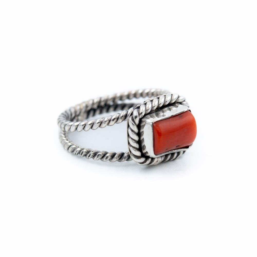 Coral Twin Shank Ring - Kingdom Jewelry