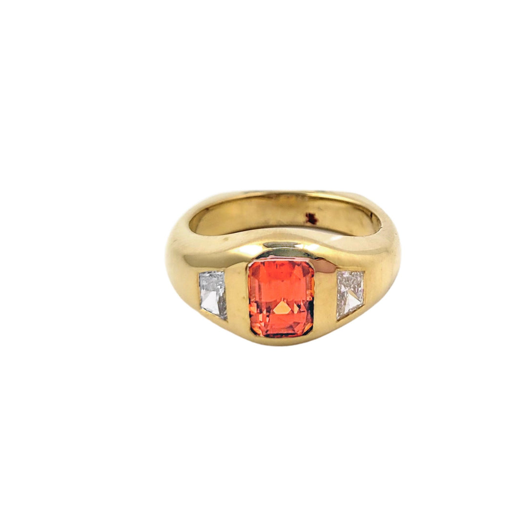 Corelli Mandarin Garnet Diamond Ring - Kingdom Jewelry