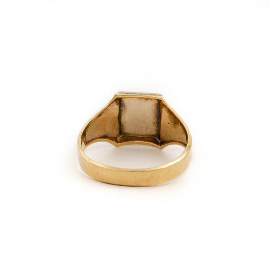 Cursive Gold Signet Ring - Kingdom Jewelry