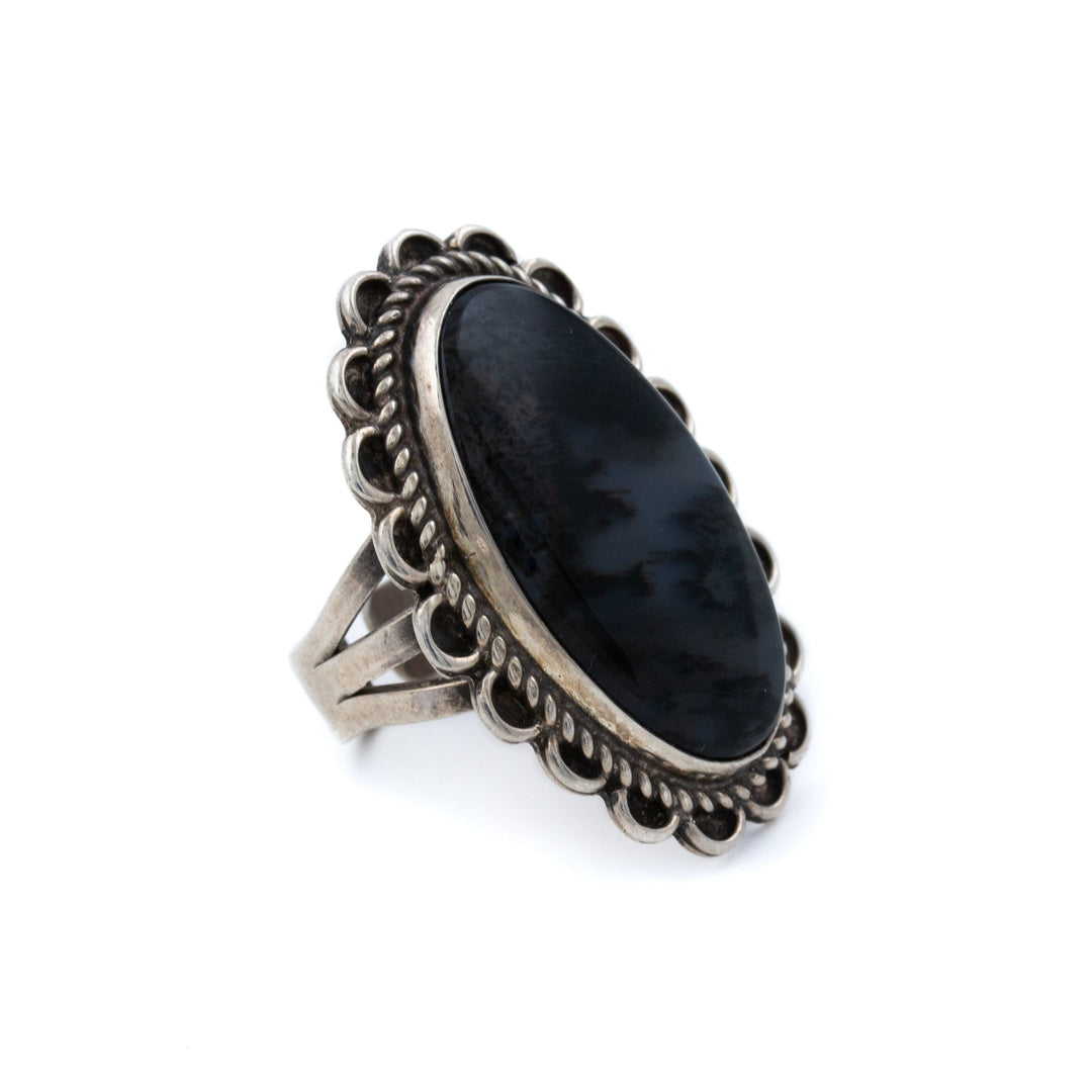 Dark Petrified Wood Navajo Ring - Kingdom Jewelry