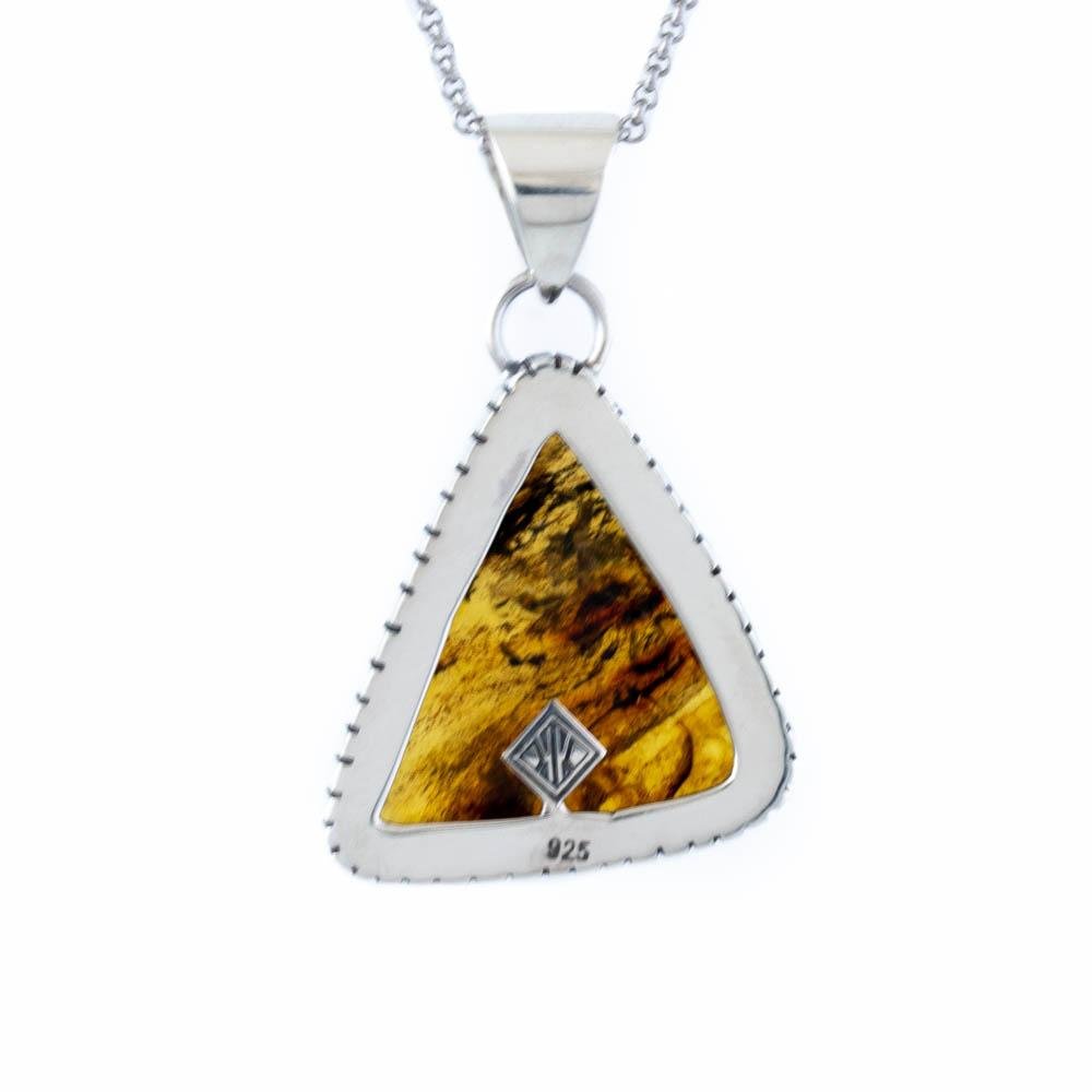 Dark Triangular Amber Pendant - Kingdom Jewelry