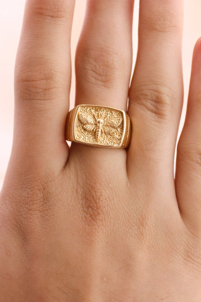 
                      
                        Death Moth Gold Signet Ring - Kingdom Jewelry
                      
                    