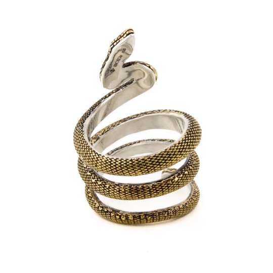 "Death Spiral" Brass Snake Ring - Kingdom Jewelry