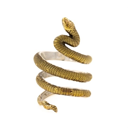 "Death Spiral" Brass Snake Ring - Kingdom Jewelry