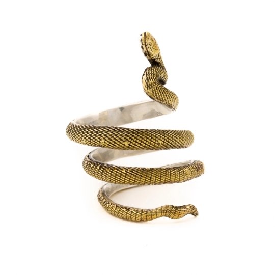 "Death Spiral" Brass Snake Ring - Kingdom Jewelry