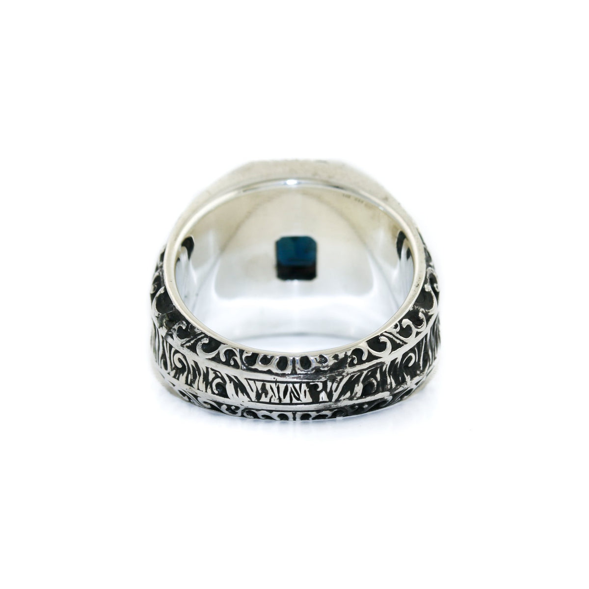 Deco Sapphire Silver x Gold Ring - Kingdom Jewelry