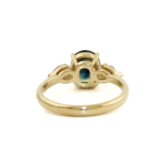 Deep Ocean Teal Montana Sapphire x Diamond Ring - Kingdom Jewelry
