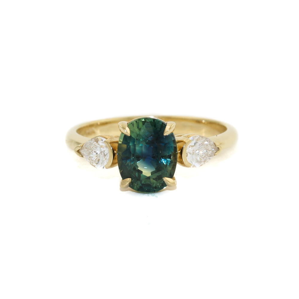 
                      
                        Deep Ocean Teal Montana Sapphire x Diamond Ring - Kingdom Jewelry
                      
                    