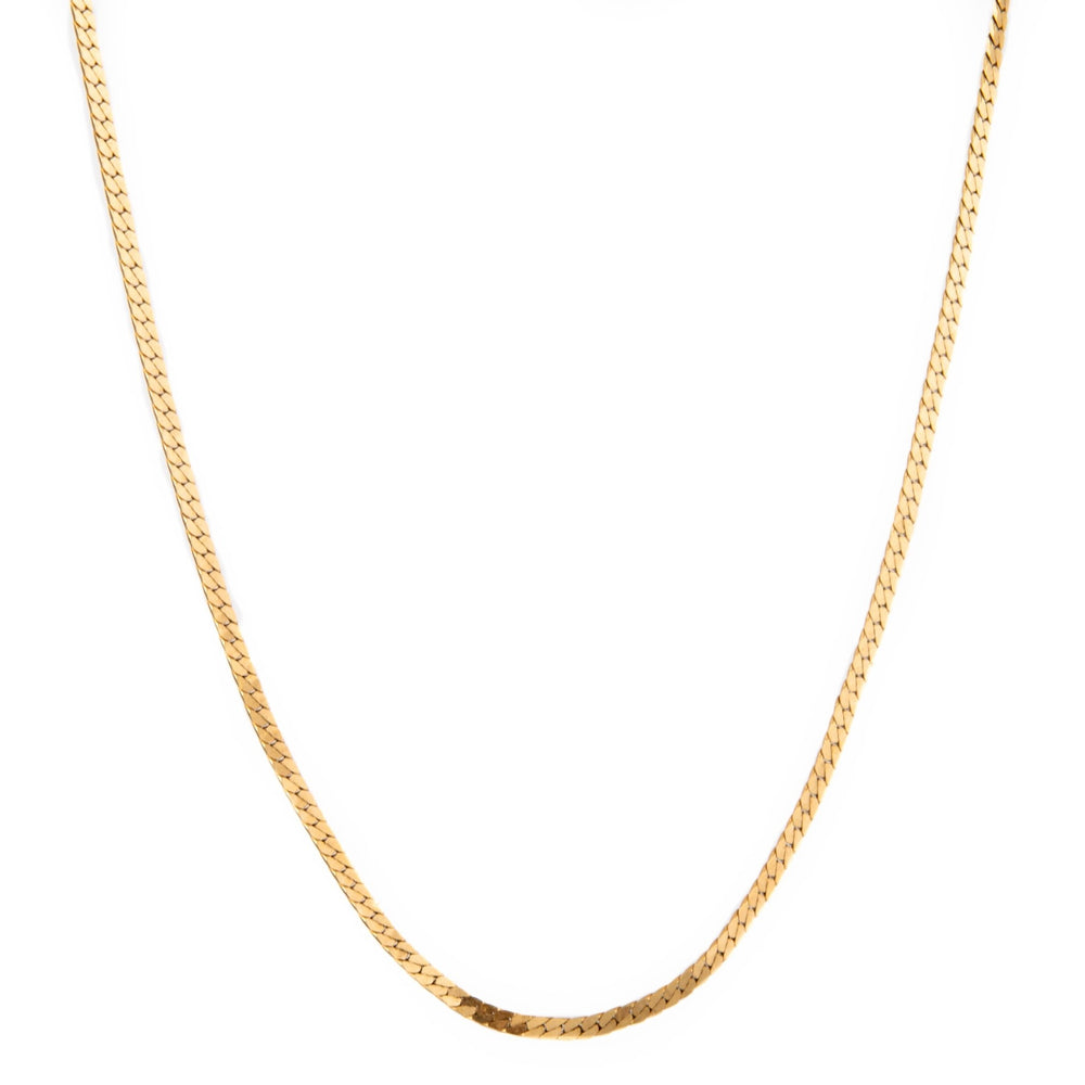 Delicate 2mm Herringbone Gold Chain - Kingdom Jewelry