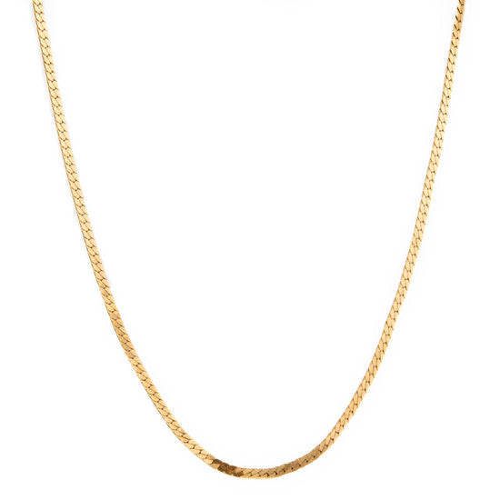 Delicate 2mm Herringbone Gold Chain - Kingdom Jewelry