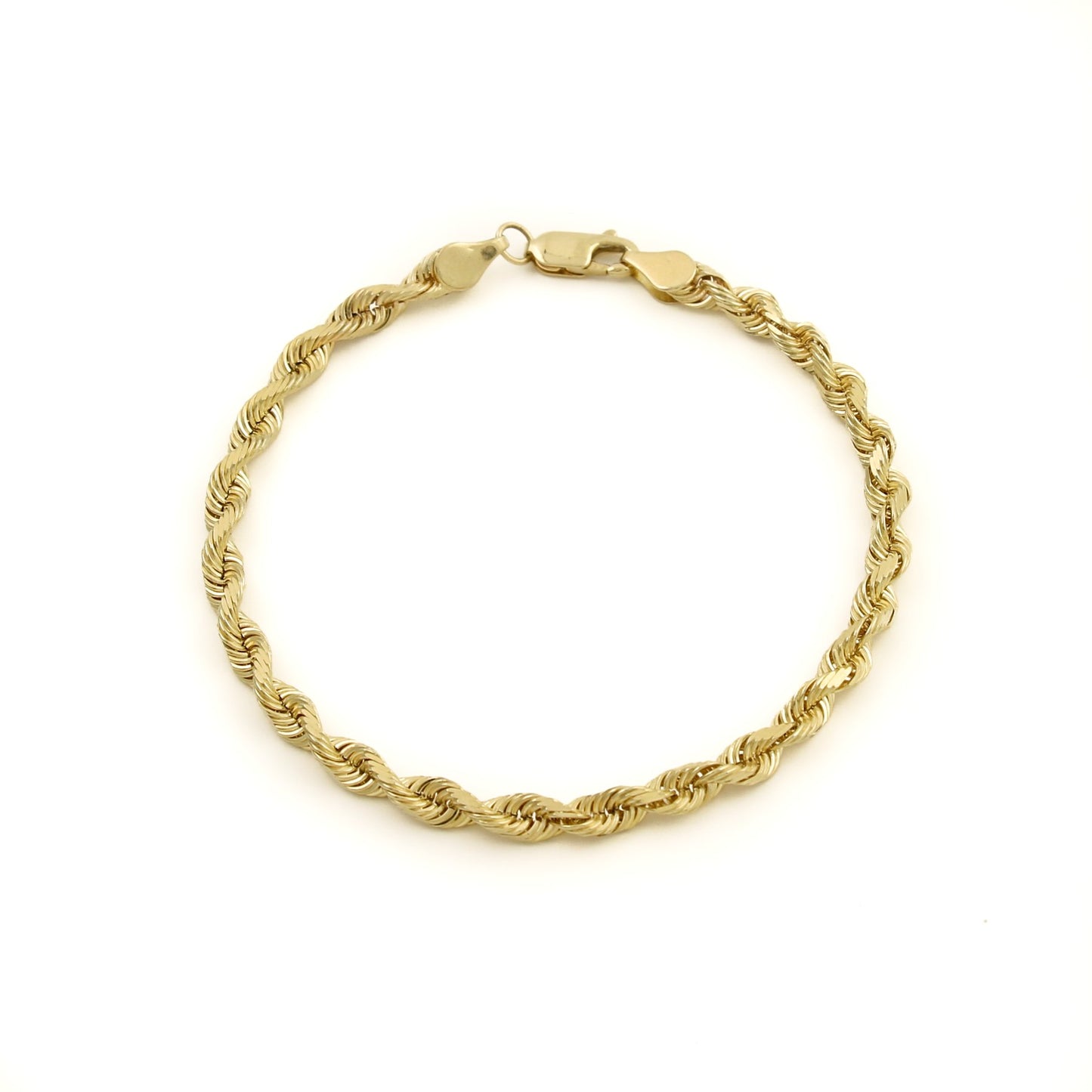 Diamond-Cut 14k Gold x Rope Braid Chain Bracelet - Kingdom Jewelry