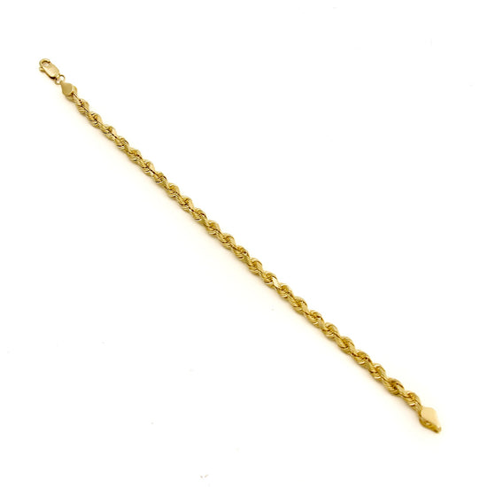 Diamond-Cut 14k Gold x Rope Braid Chain Bracelet - Kingdom Jewelry