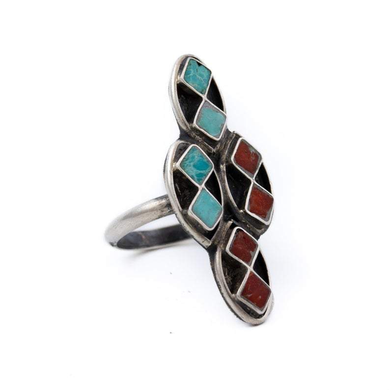 Diamond Cut Combo Ring Navajo Ring - Kingdom Jewelry