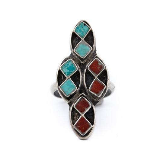 Diamond Cut Combo Ring Navajo Ring - Kingdom Jewelry