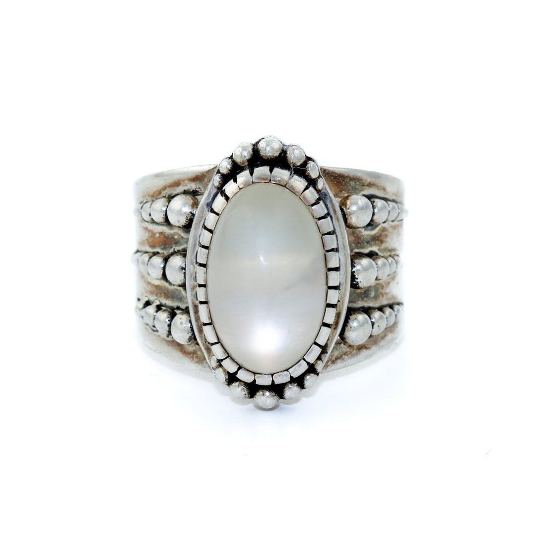 Divine Moonstone Silver Ring - Kingdom Jewelry