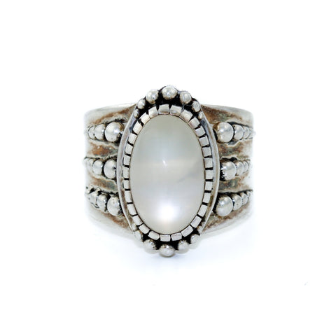 Divine Moonstone Silver Ring - Kingdom Jewelry