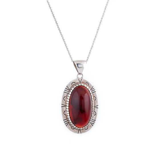 Domed Red Carnelian Pendant - Kingdom Jewelry