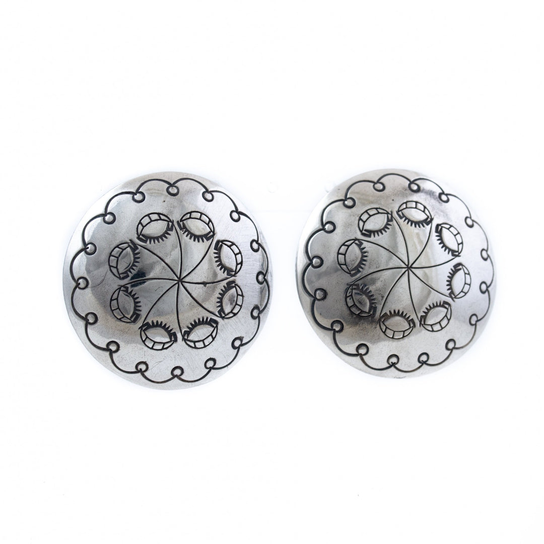 Domed Silver Concho Earrings - Kingdom Jewelry