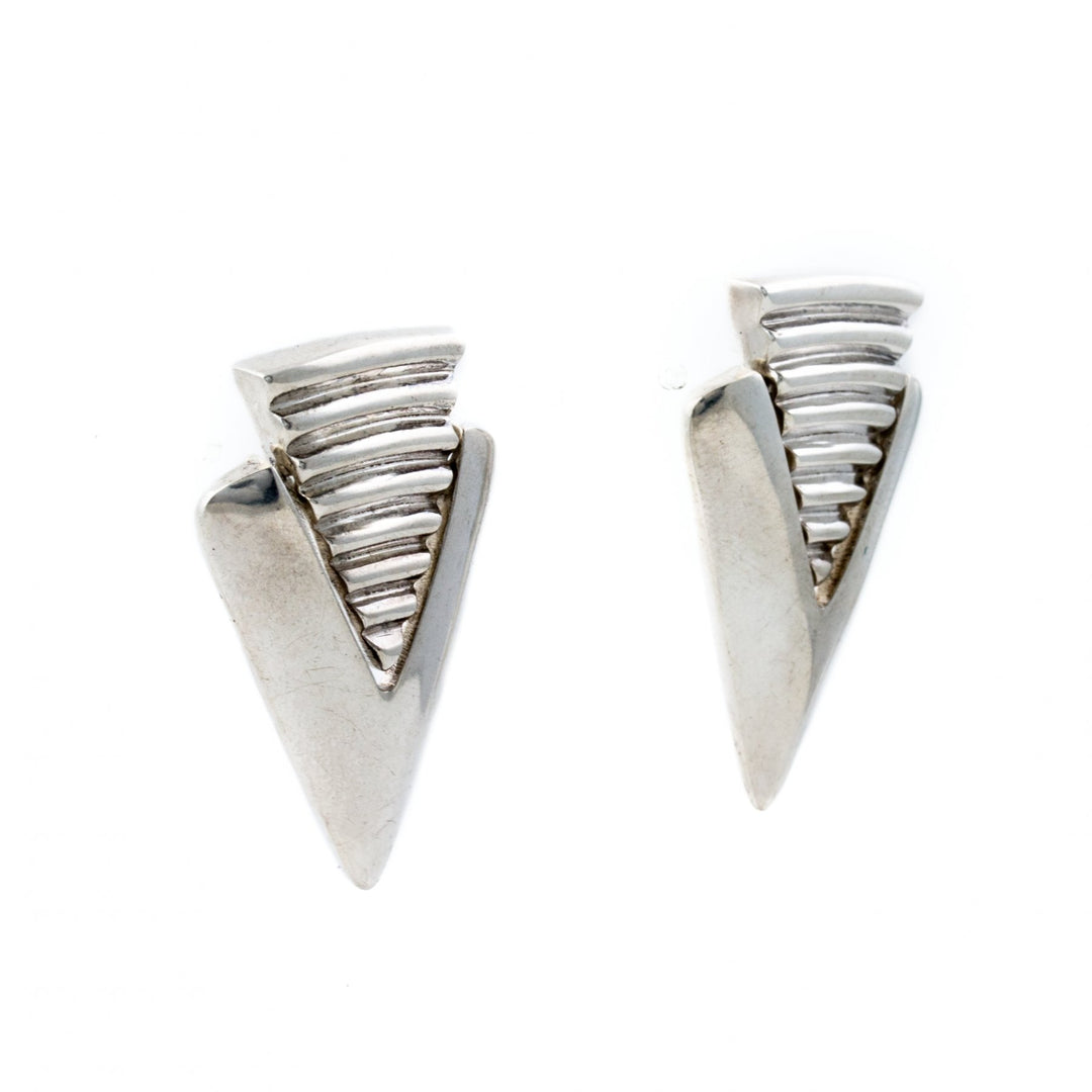 Dual Textured Silver Drop Earrings - Kingdom Jewelry