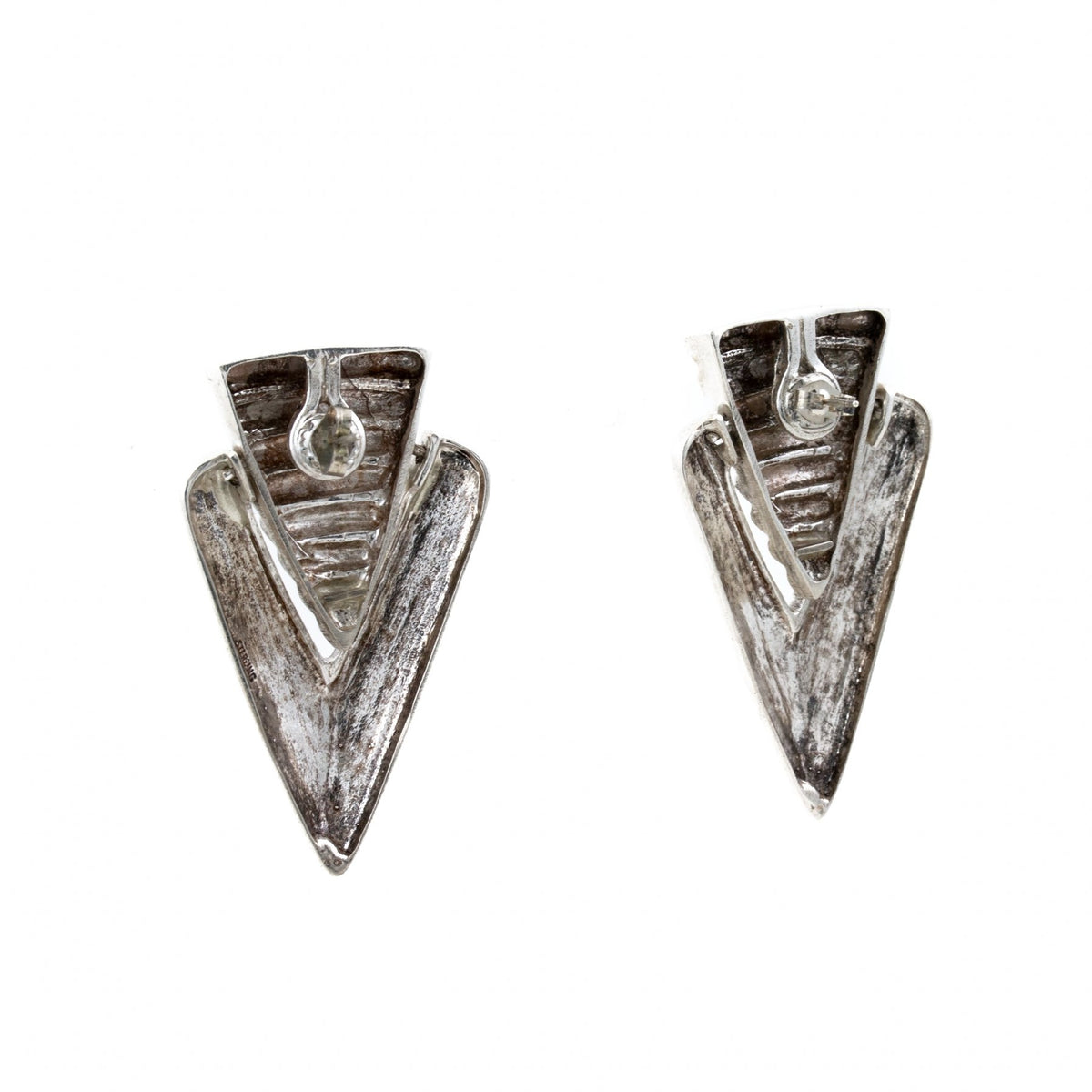 Dual Textured Silver Drop Earrings - Kingdom Jewelry