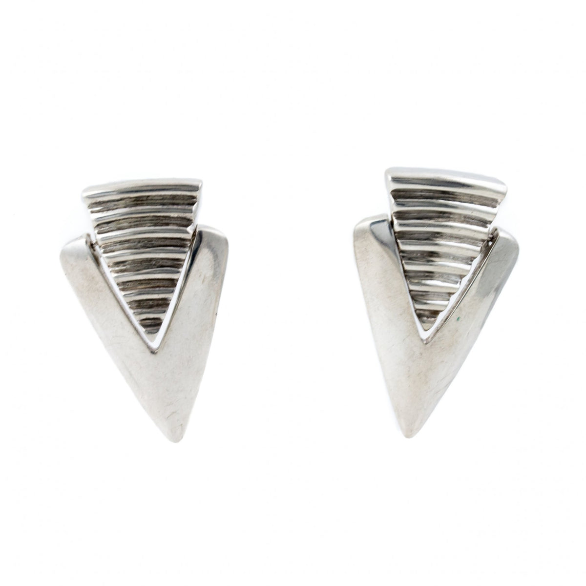 Dual Textured Silver Drop Earrings - Kingdom Jewelry