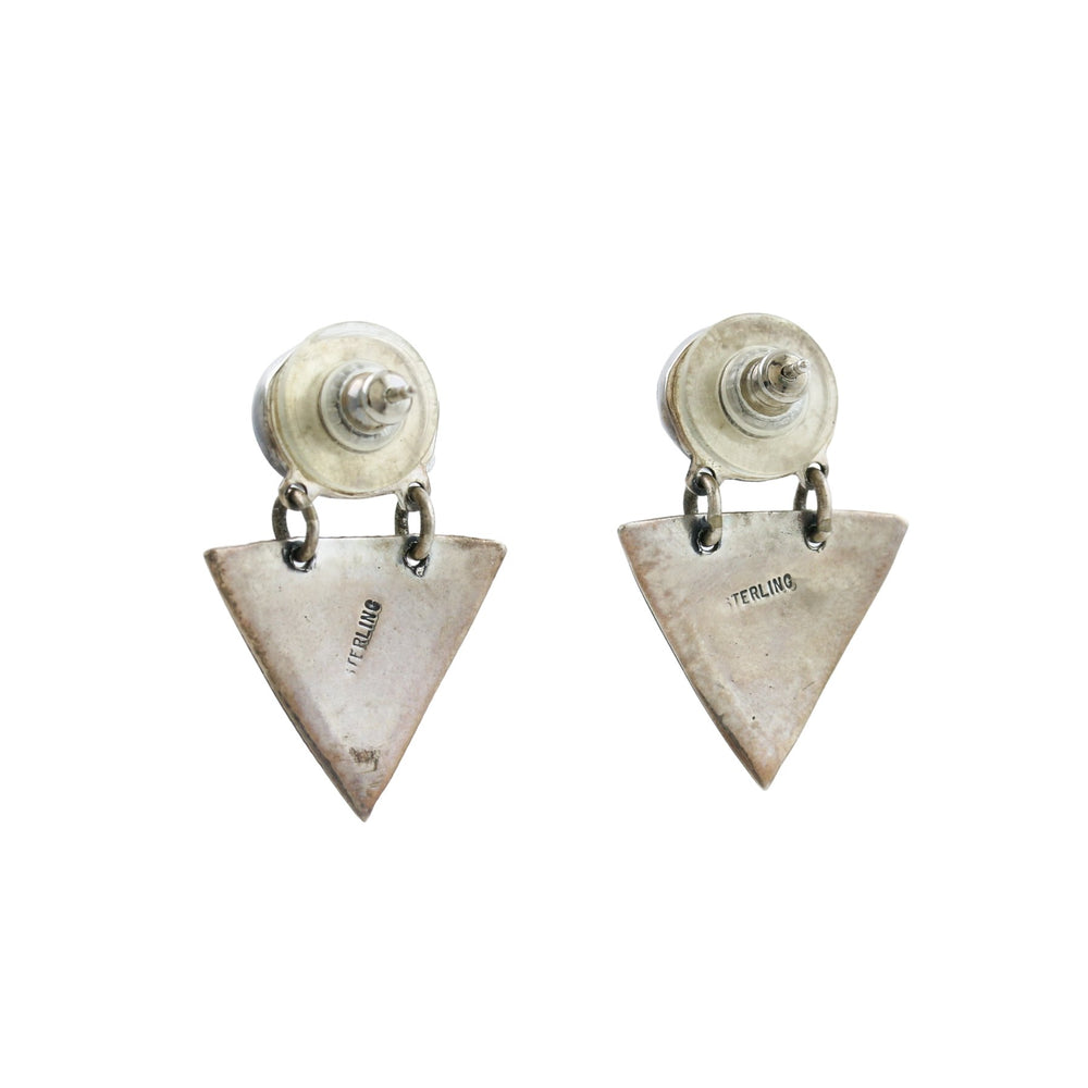 
                      
                        Dual Tone Triangular Brass x Silver Pearl Earrings - Kingdom Jewelry
                      
                    