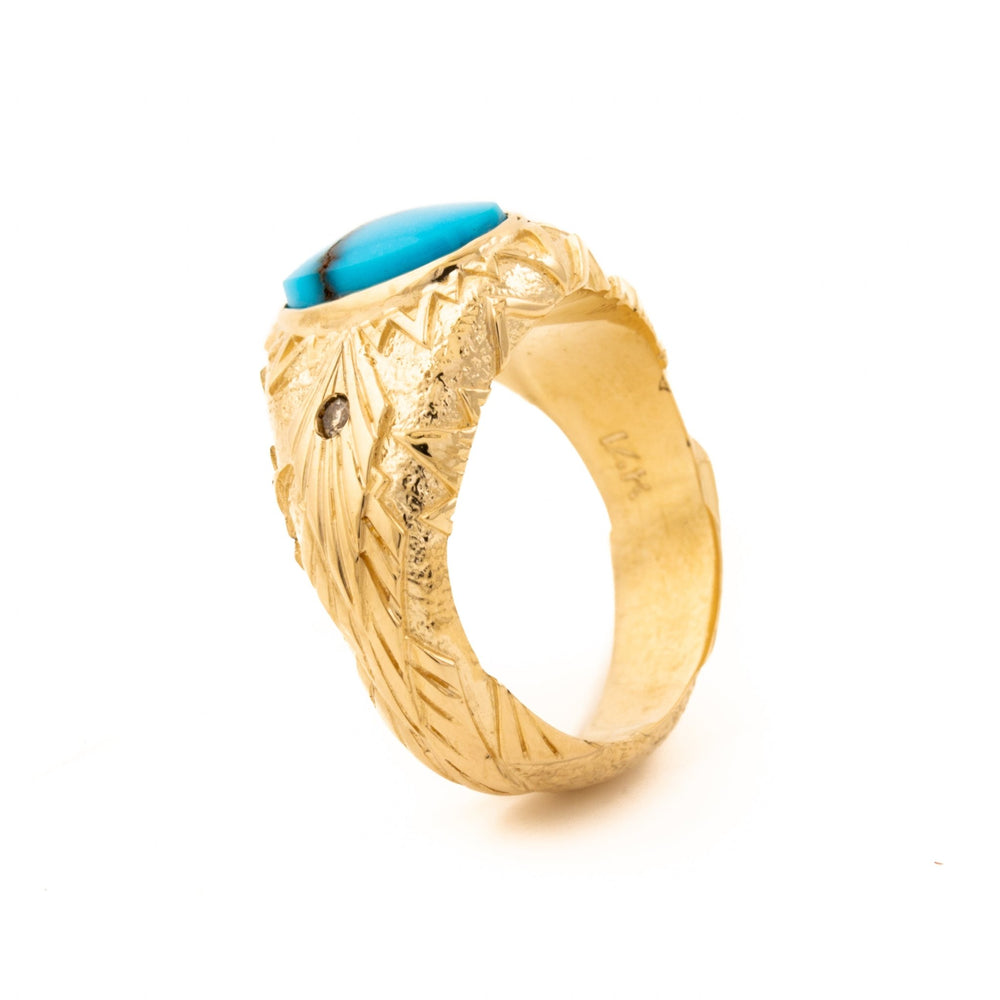 
                      
                        Egyptian Turquoise "Arael" Ring in 14K - Kingdom Jewelry
                      
                    