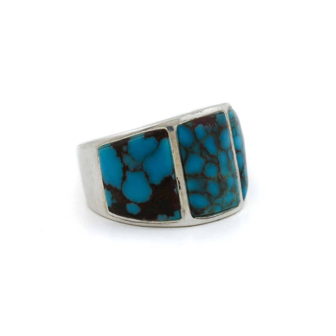 Egyptian Turquoise three-stone inlay - Kingdom Jewelry