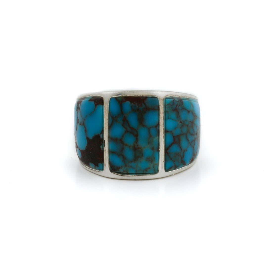 Egyptian Turquoise three-stone inlay - Kingdom Jewelry