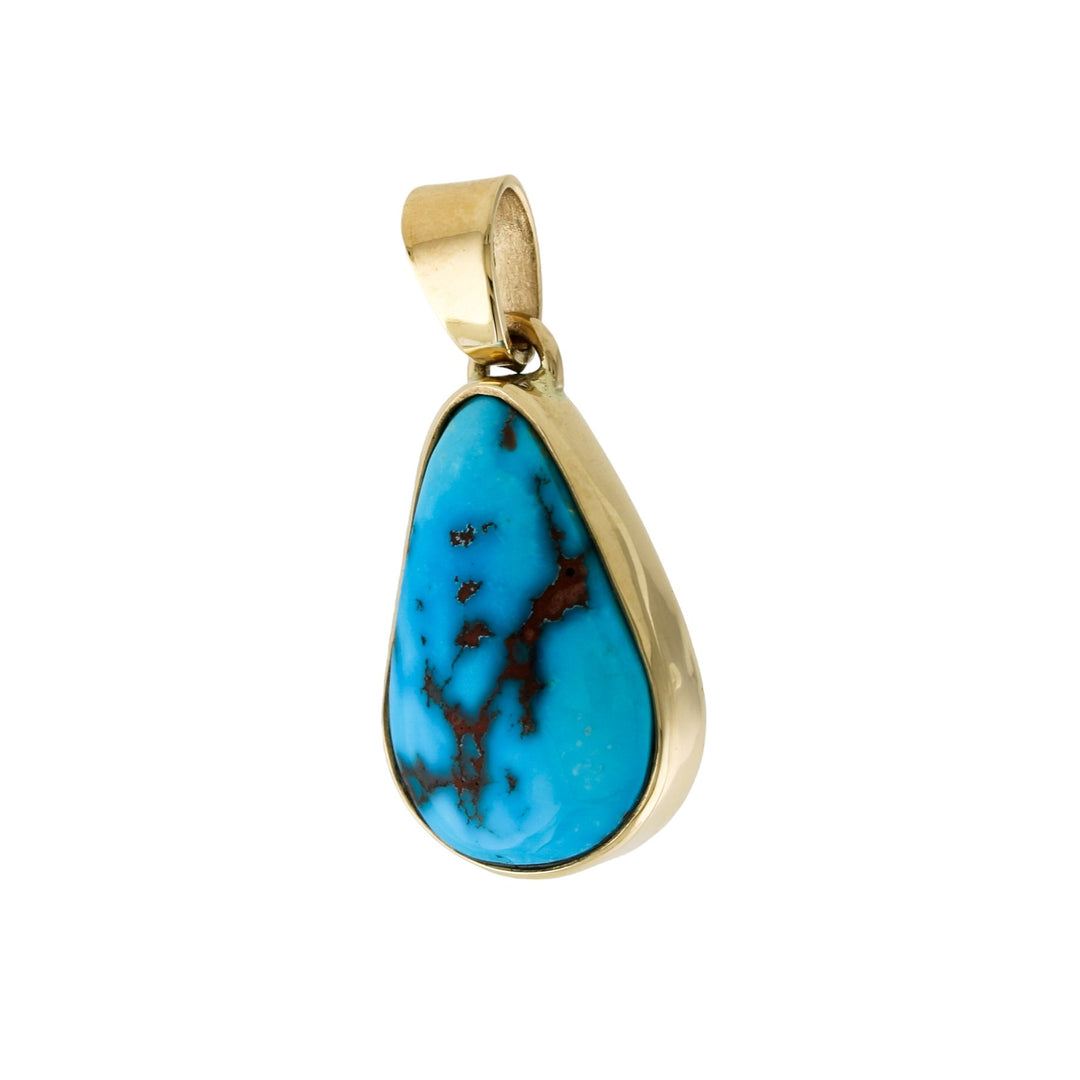 Egyptian Turquoise X 14k Gold Pendant - Kingdom Jewelry