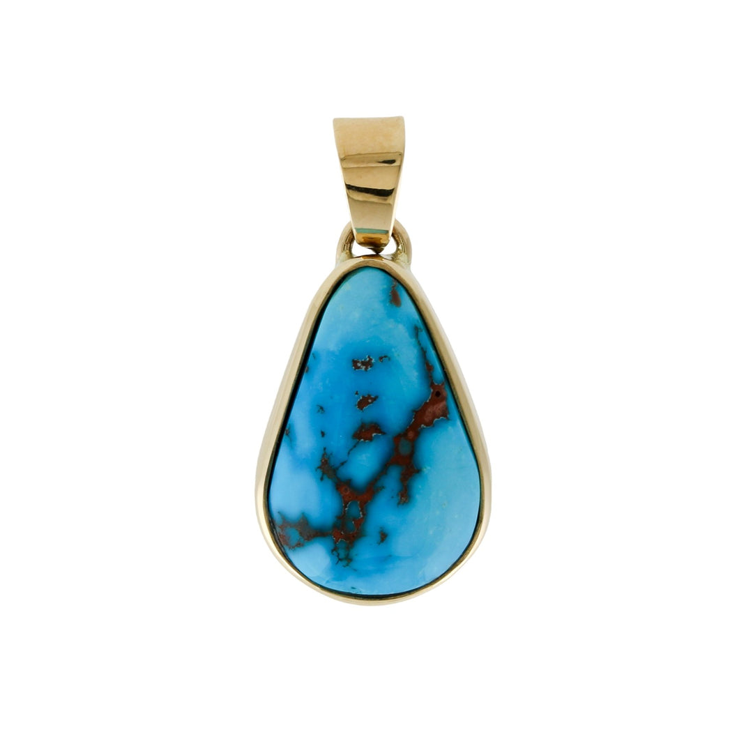 Egyptian Turquoise X 14k Gold Pendant - Kingdom Jewelry