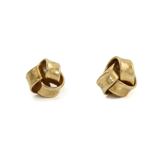 Elegant 10k Gold x Woven Ribbon Earrings - Kingdom Jewelry