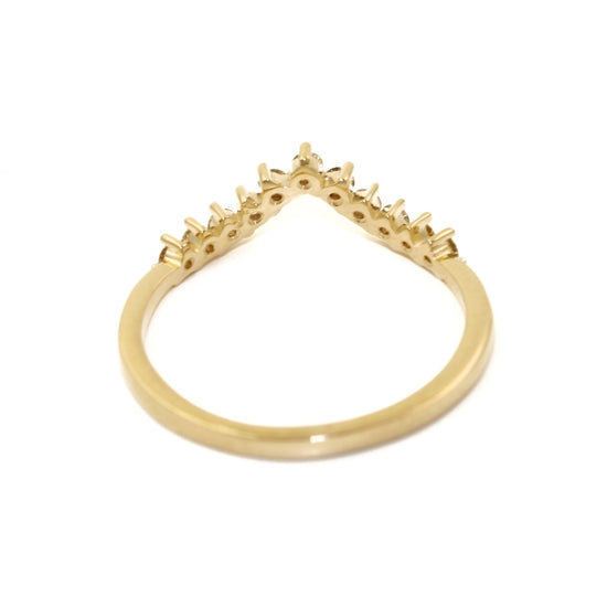 Elegant 14 K Gold x Pave Diamond Tiara Band - Kingdom Jewelry