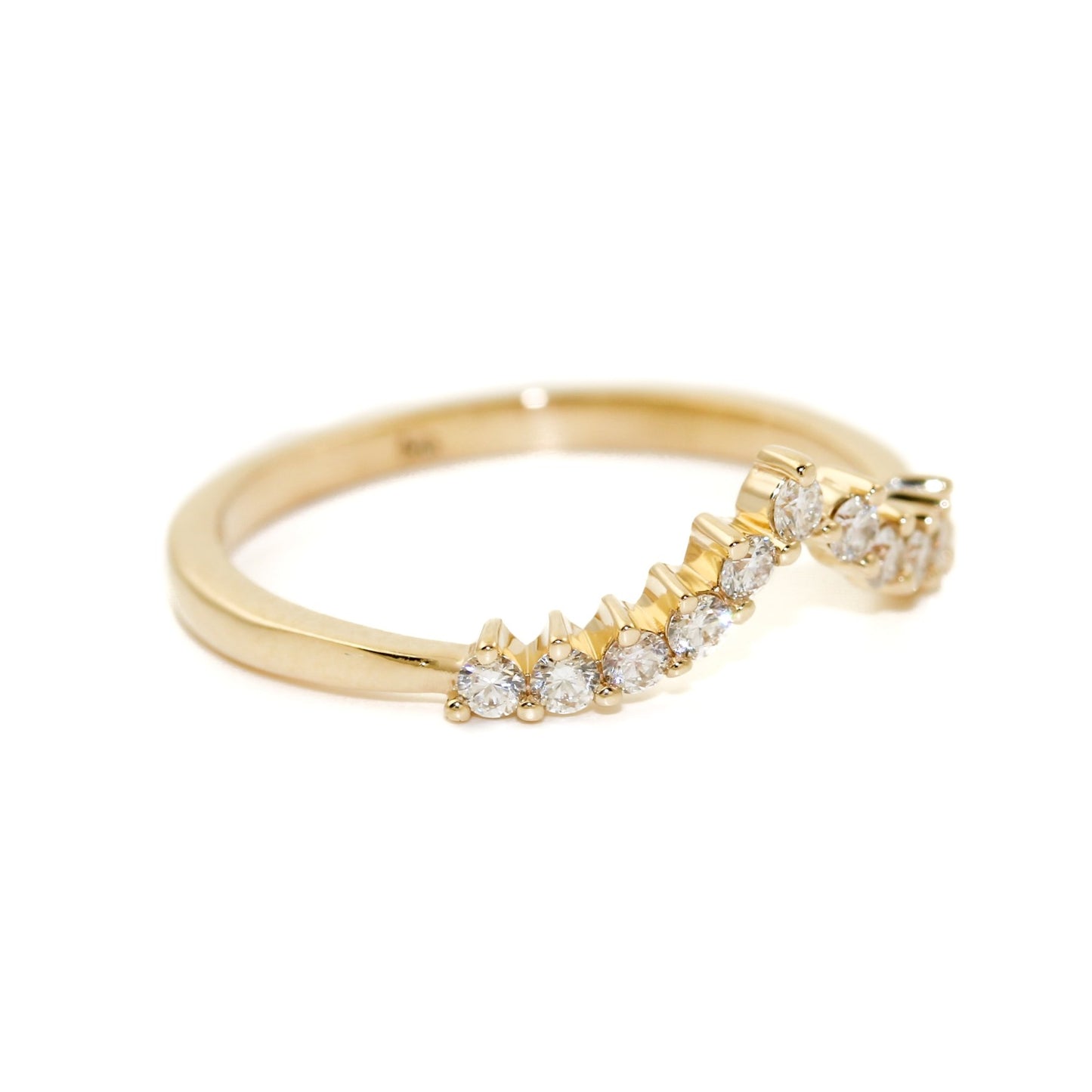 Elegant 14 K Gold x Pave Diamond Tiara Band - Kingdom Jewelry