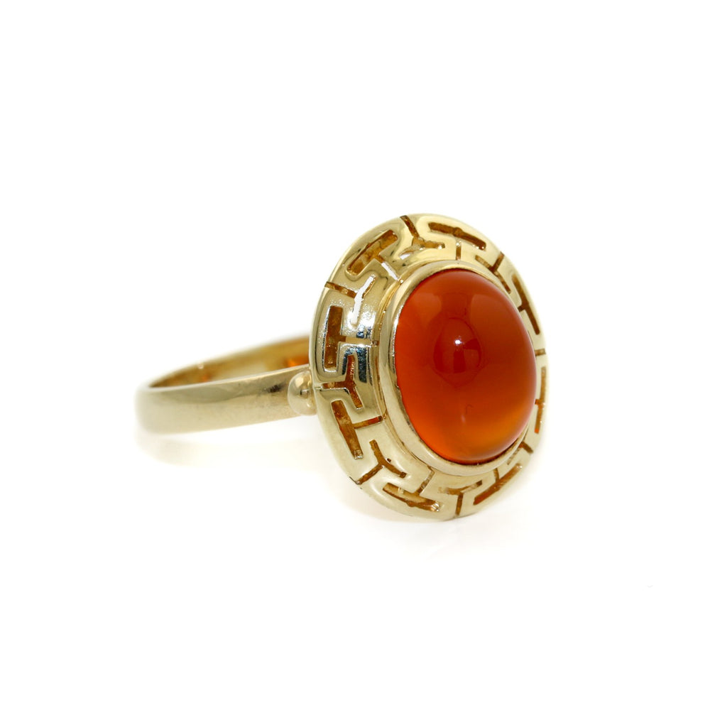 
                      
                        Elegant 14k Gold x Carnelian "Meandros" Signet - Kingdom Jewelry
                      
                    