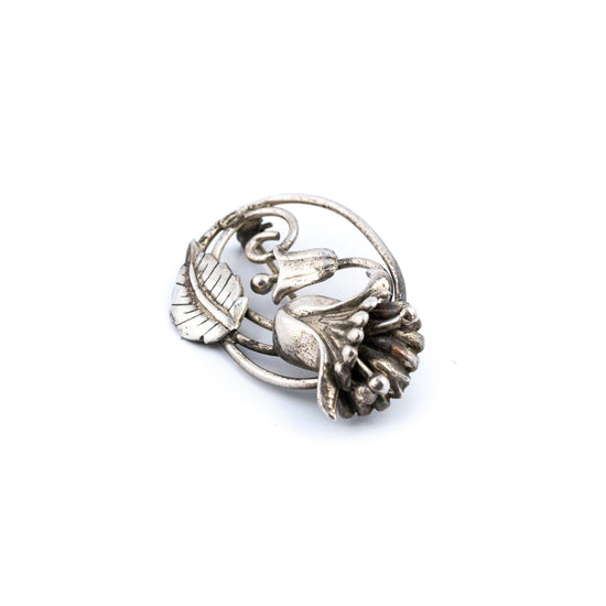 Elegant 1970's Silver Flower Brooch - Kingdom Jewelry