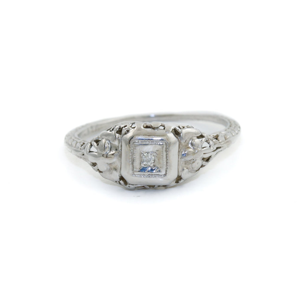 
                      
                        Elsa Art Deco 14k White Gold Ring - Kingdom Jewelry
                      
                    