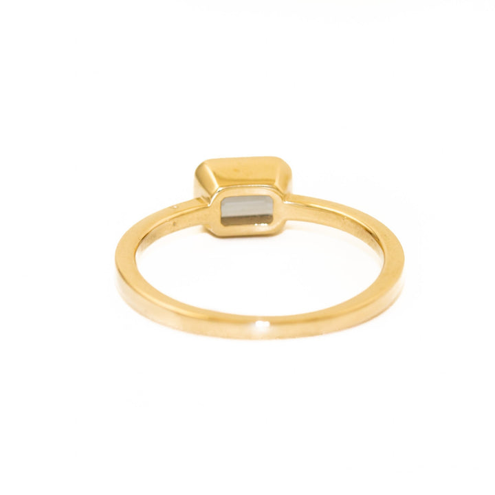 Emerald-Cut Grey Spinel Engagement - Kingdom Jewelry