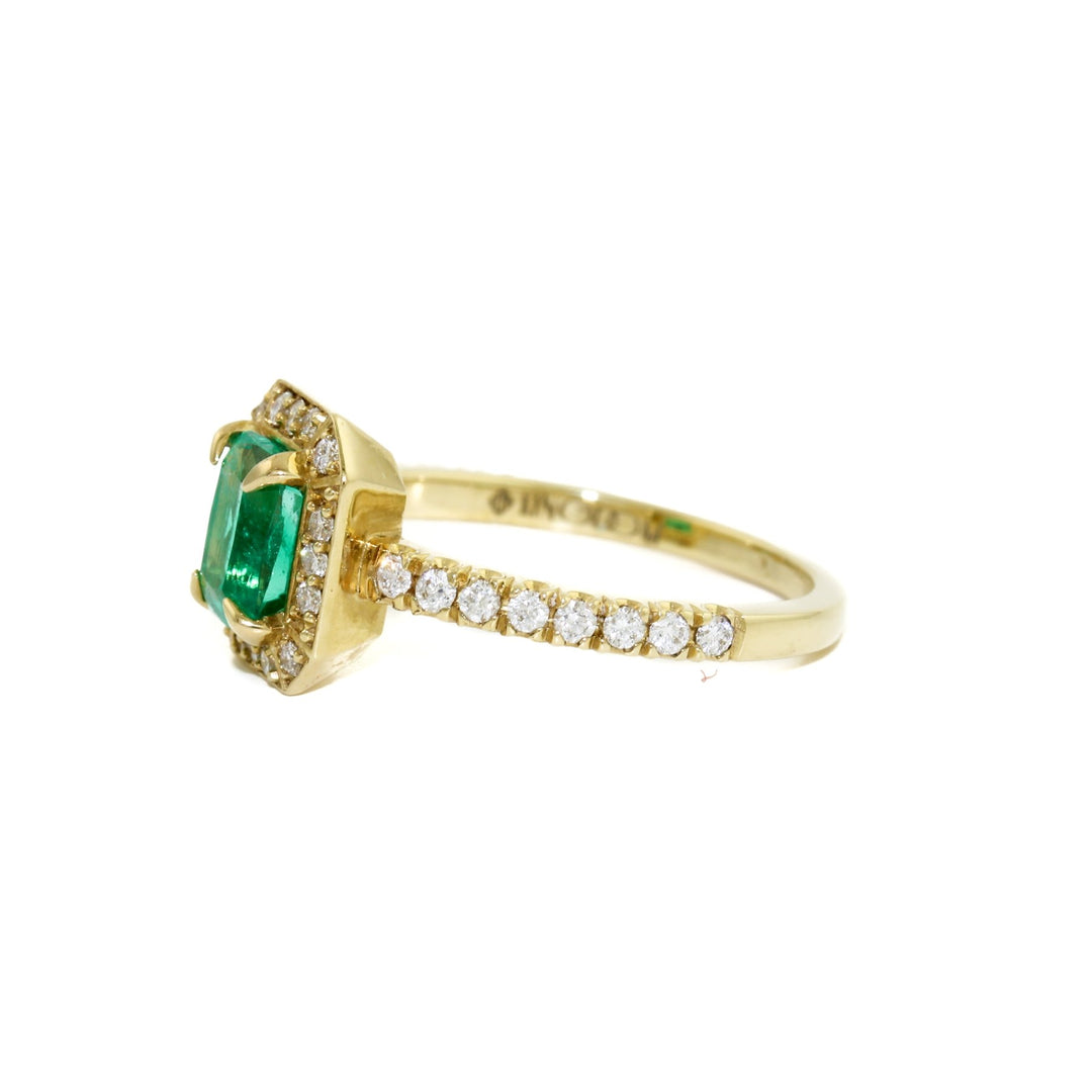 Emerald Micro-pave Diamond Ring - Kingdom Jewelry